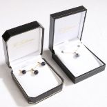 TWO 9 CARAT GOLD NECKLACE AND EARRING SETS (2).