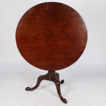 A GEORGE III MAHOGANY TILT TOP OCCASIONAL TABLE.