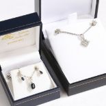 TWO 9 CARAT GOLD NECKLACE AND EARRING SETS (2).