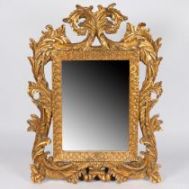 A LARGE 20TH CENTURY GILT WALL MIRROR.