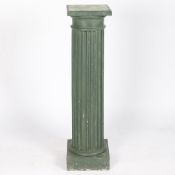 GREEN PAINTED PINE FLUTED COLUMN, 20TH CENTURY.