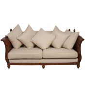 A 20TH CENTURY KNOWLE DROP END SOFA.