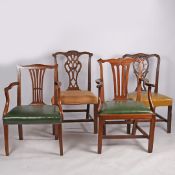 FOUR 19TH CENTURY CHAIRS.