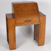 AN ART DECO STYLE WRIGHT & HUNTER OF BELFAST LADIES KNEE HOLE DESK.