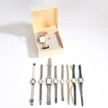 A COLLECTION OF LADIES WRISTWATCHES (9).