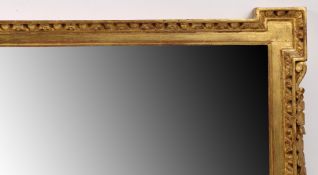 19th century Kent pattern over-mantle mirror- rebate size 34in x 14in