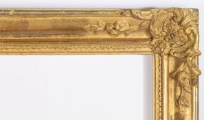 19th century English straight picture frame with corners - rebate size 15.5in x 14in