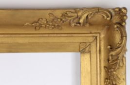 19th century straight pattern picture frame with ornate corners - rebate size 16in x 14in