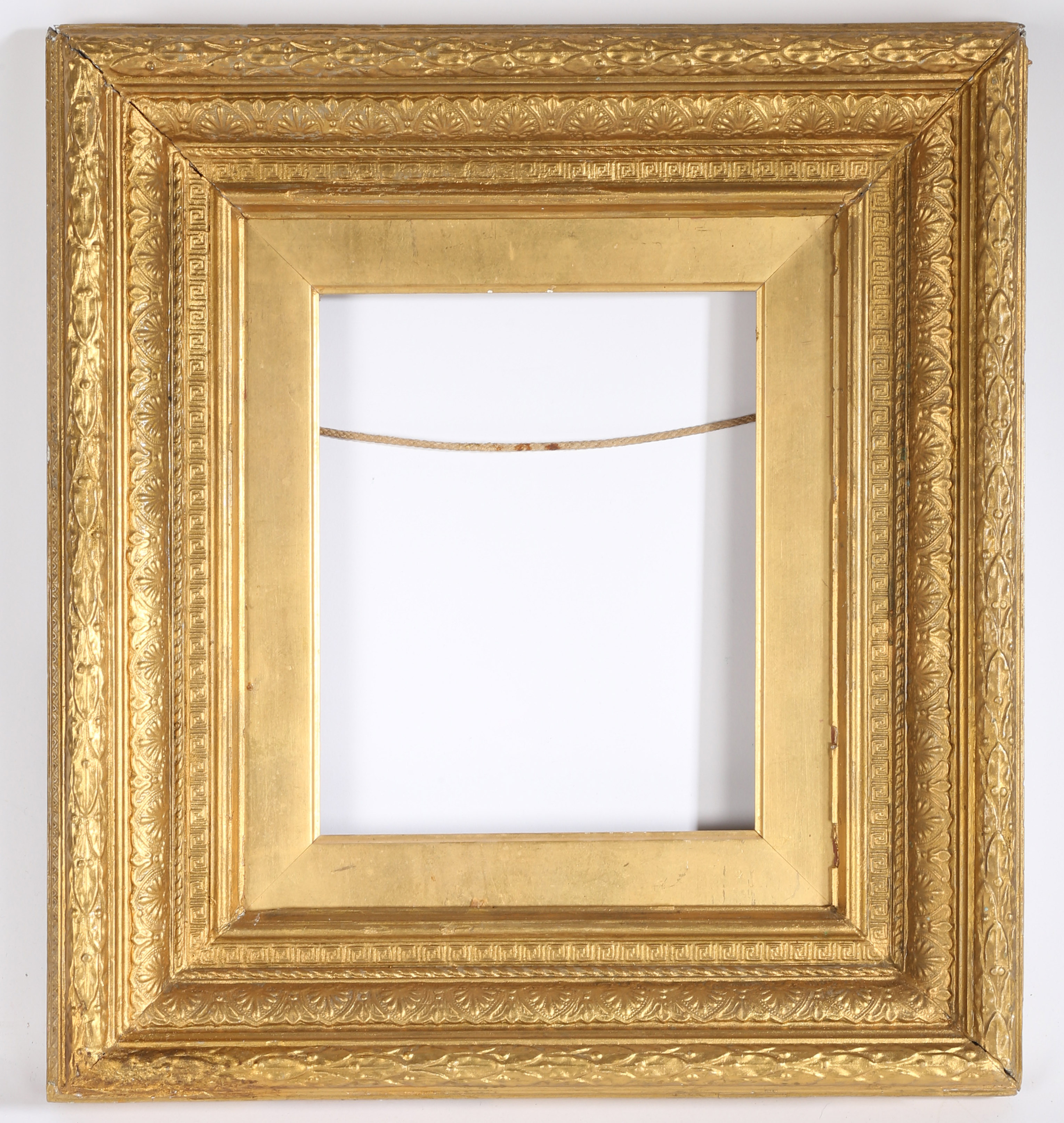 19th century heavy straight pattern picture frame - rebate size 10in x 8in - Image 3 of 3