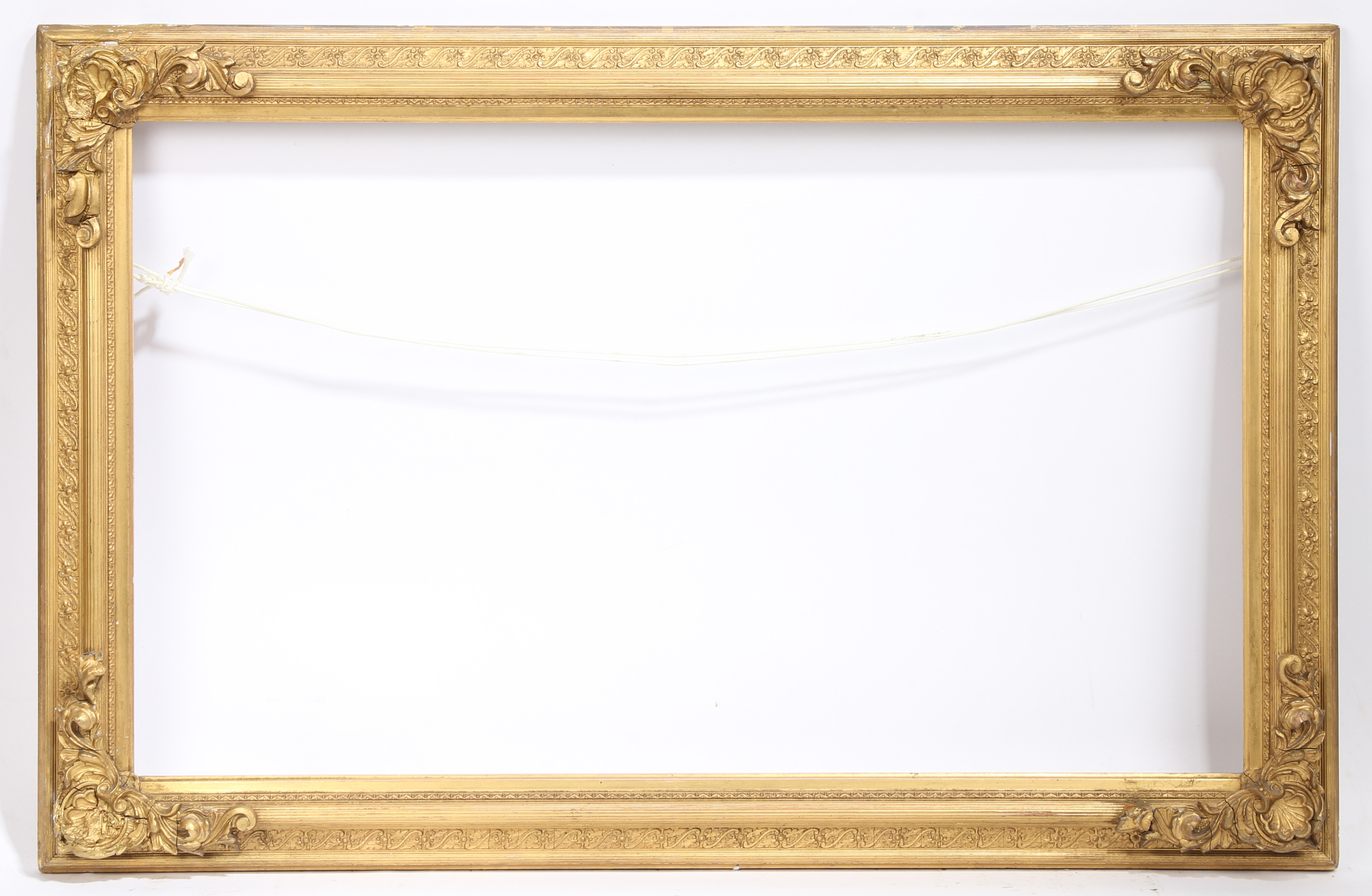 19th century English watercolour frame with corners - rebate size 29in x 17in - Image 3 of 3