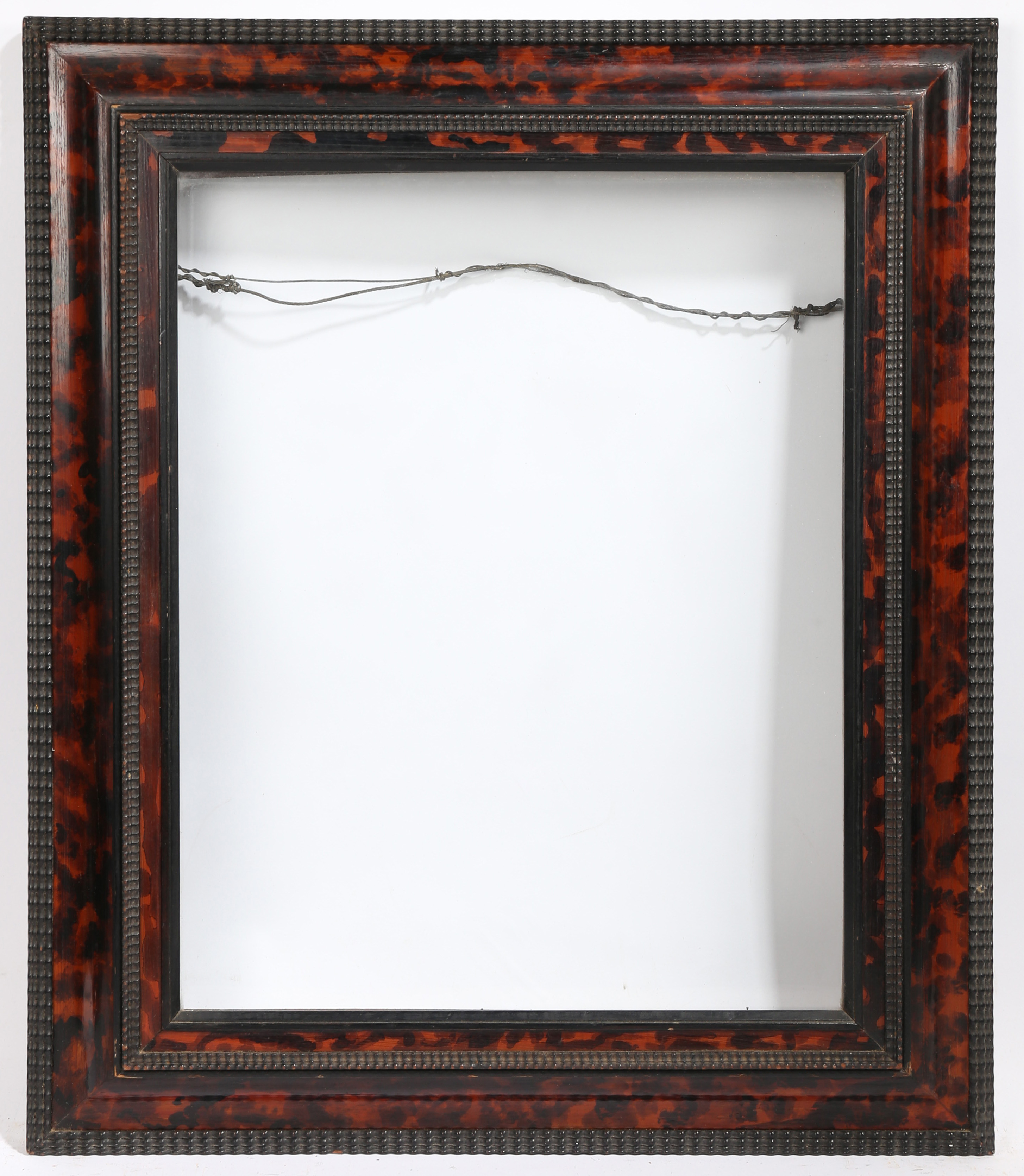 19th century faux tortoise shell picture frame, glazed - rebate size 23inx 18in - Image 3 of 3