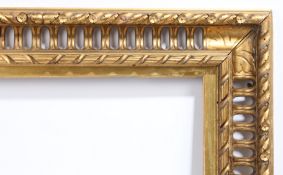 19th century Continental pierced running carved pattern picture frame - rebate size 19.5in x 16in