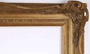 20th century picture frame with swept centres and corners - rebate size 40in x 30in