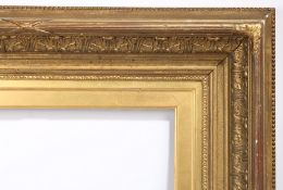 19th century English Carlo Marati style picture frame with cross ribbon sides - rebate size 21in x