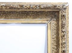 19th century English heavily moulded picture frame - rebate size 21in x 13.5in