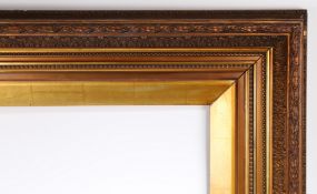 19th century heavy straight running pattern picture frame - rebate size 36in x 28in
