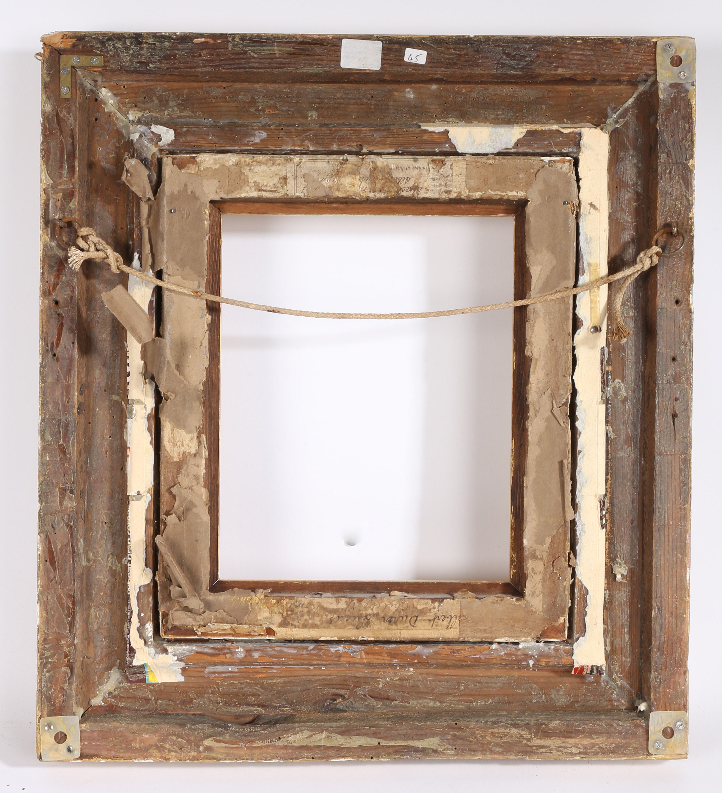 19th century heavy straight pattern picture frame - rebate size 10in x 8in - Image 2 of 3