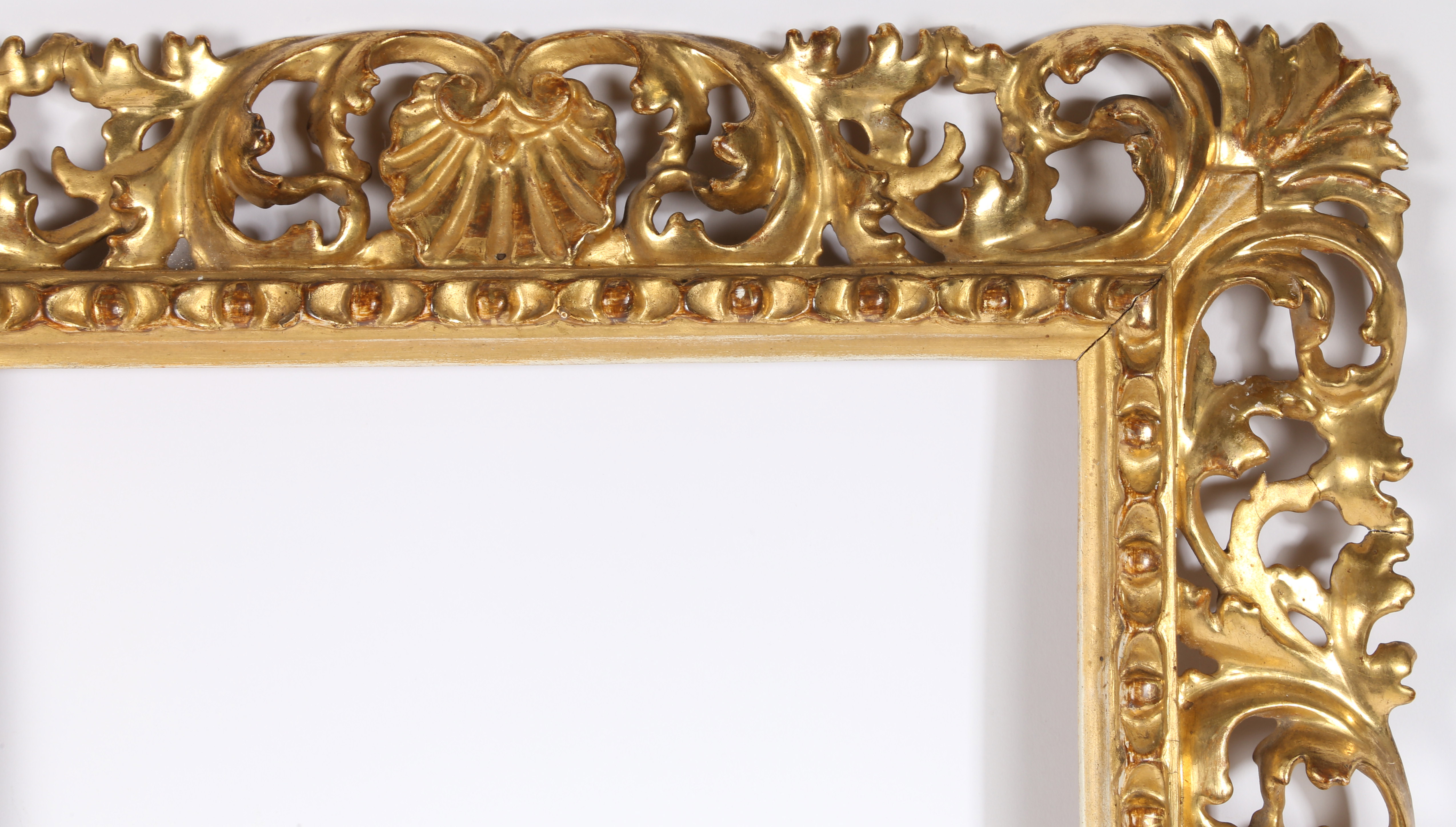 19th century carved Florentine picture frame -rebate size 19in x 13.5in