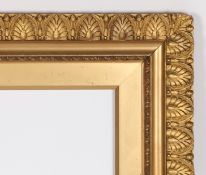 19th century English running mitre pattern picture frame - rebate size 30in x 21in