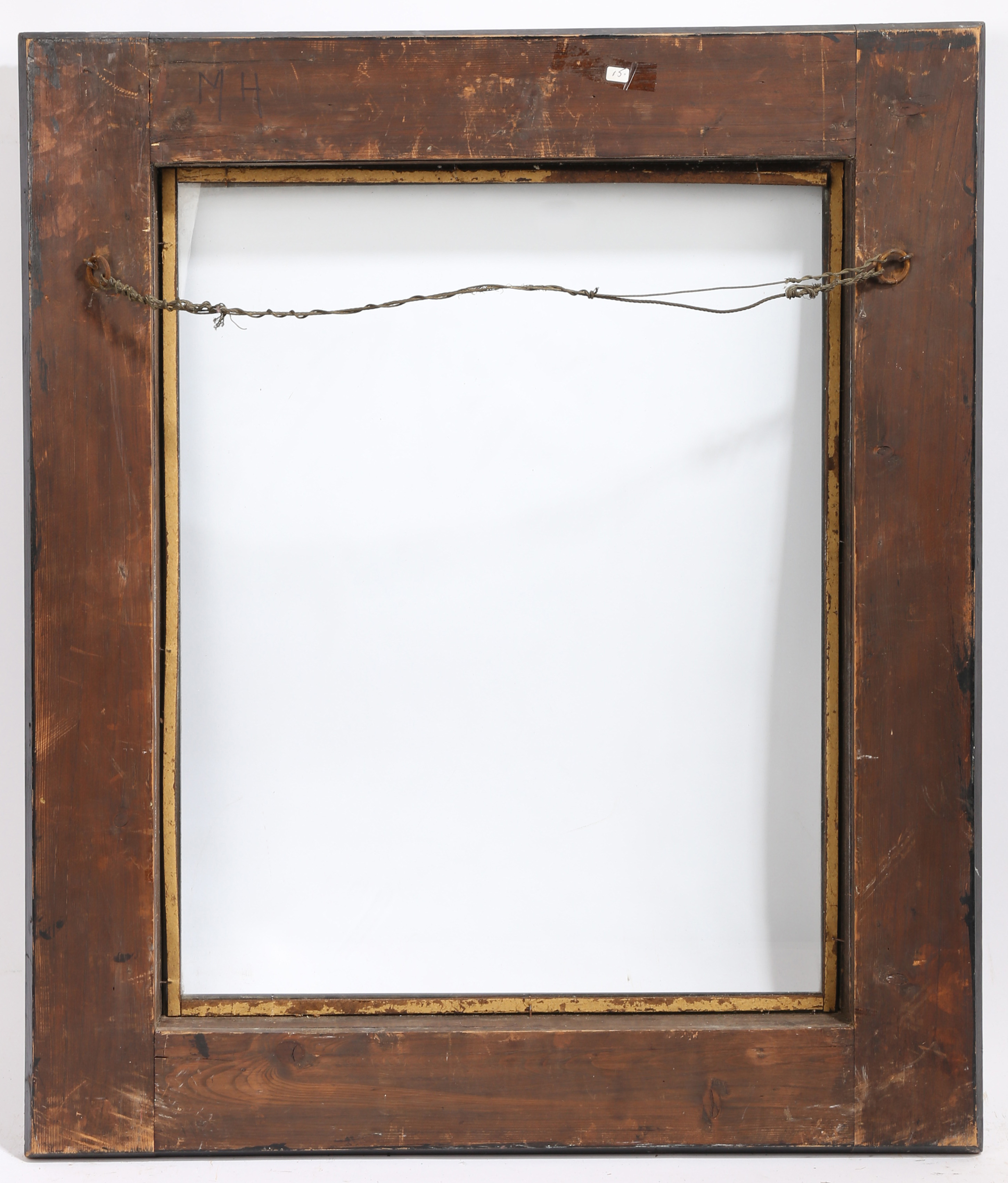 19th century faux tortoise shell picture frame, glazed - rebate size 23inx 18in - Image 2 of 3