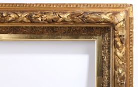 19th century Continental pair of heavily moulded picture frames - rebate size 20in x 15.5in (2)