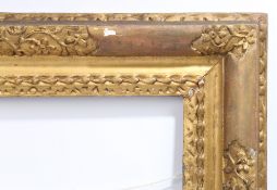 18th century English carved picture frame with Lely pattern - rebate size 17in x 12in