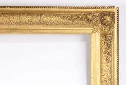 19th century picture frame with centres and corners - rebate size 39in x 28in A/F