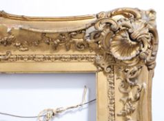 19th century English heavily moulded picture frame - rebate size 22in x 19in A/F