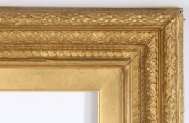 19th century heavy straight pattern picture frame - rebate size 10in x 8in