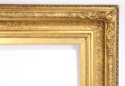 19th century English straight pattern picture frame with moulded corners - rebate size 21in x 31in