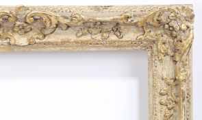 20th century painted picture frame with swept corners and centres - rebate size 24in x 20in