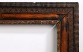 20th century Dutch ribbon pattern picture frame in dark wood - rebate size 26in x 23in