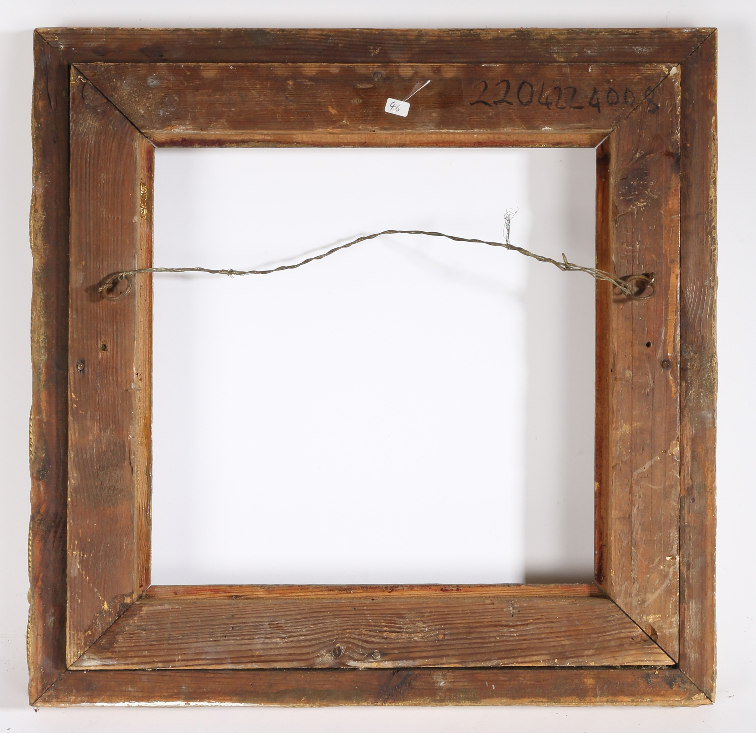 19th century rope pattern marine picture frame - rebate size 11.5in x 11.5in - Image 2 of 3