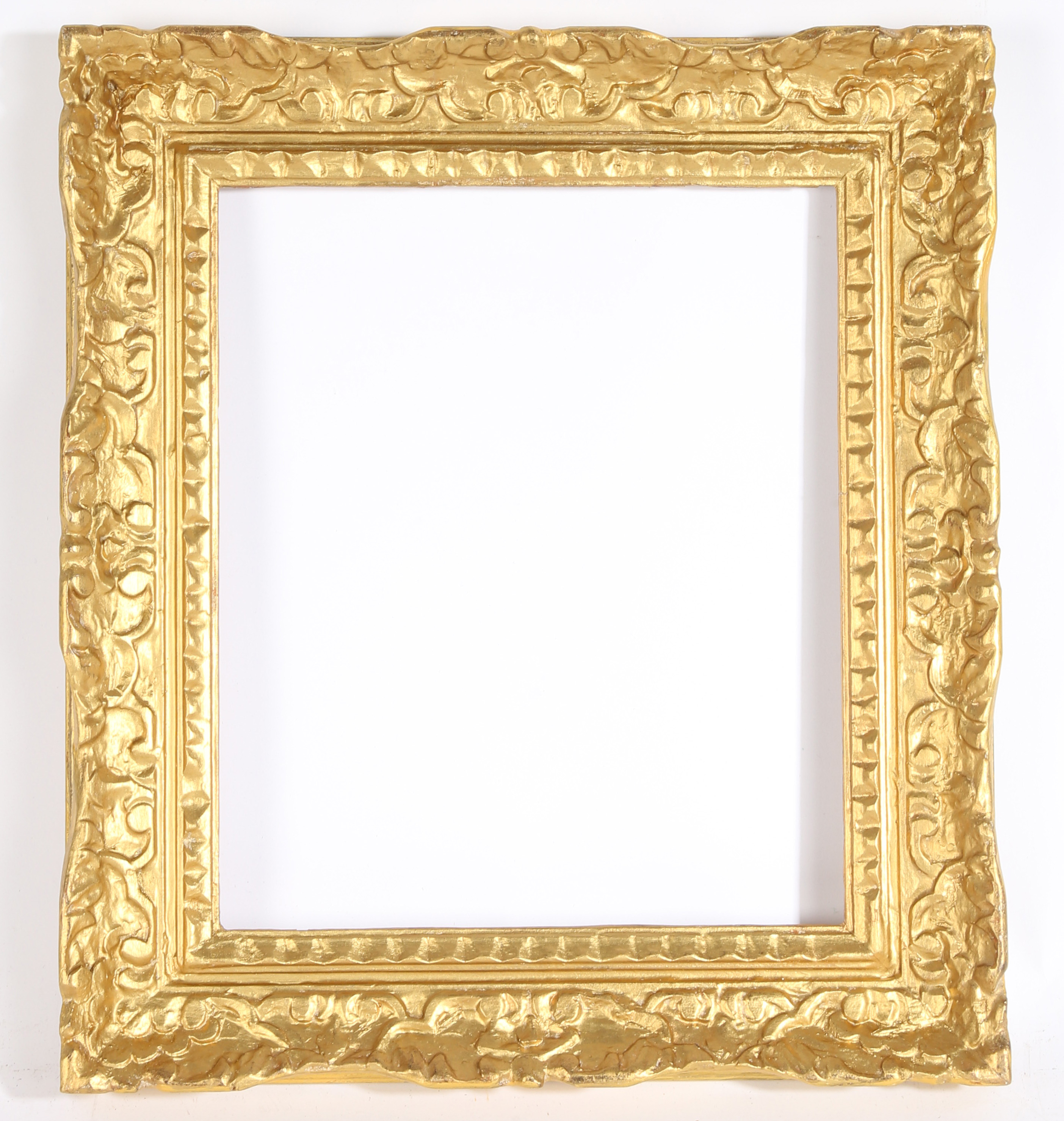 19th century crudely carved picture frame - rebate size 12in x 10in - Image 3 of 3