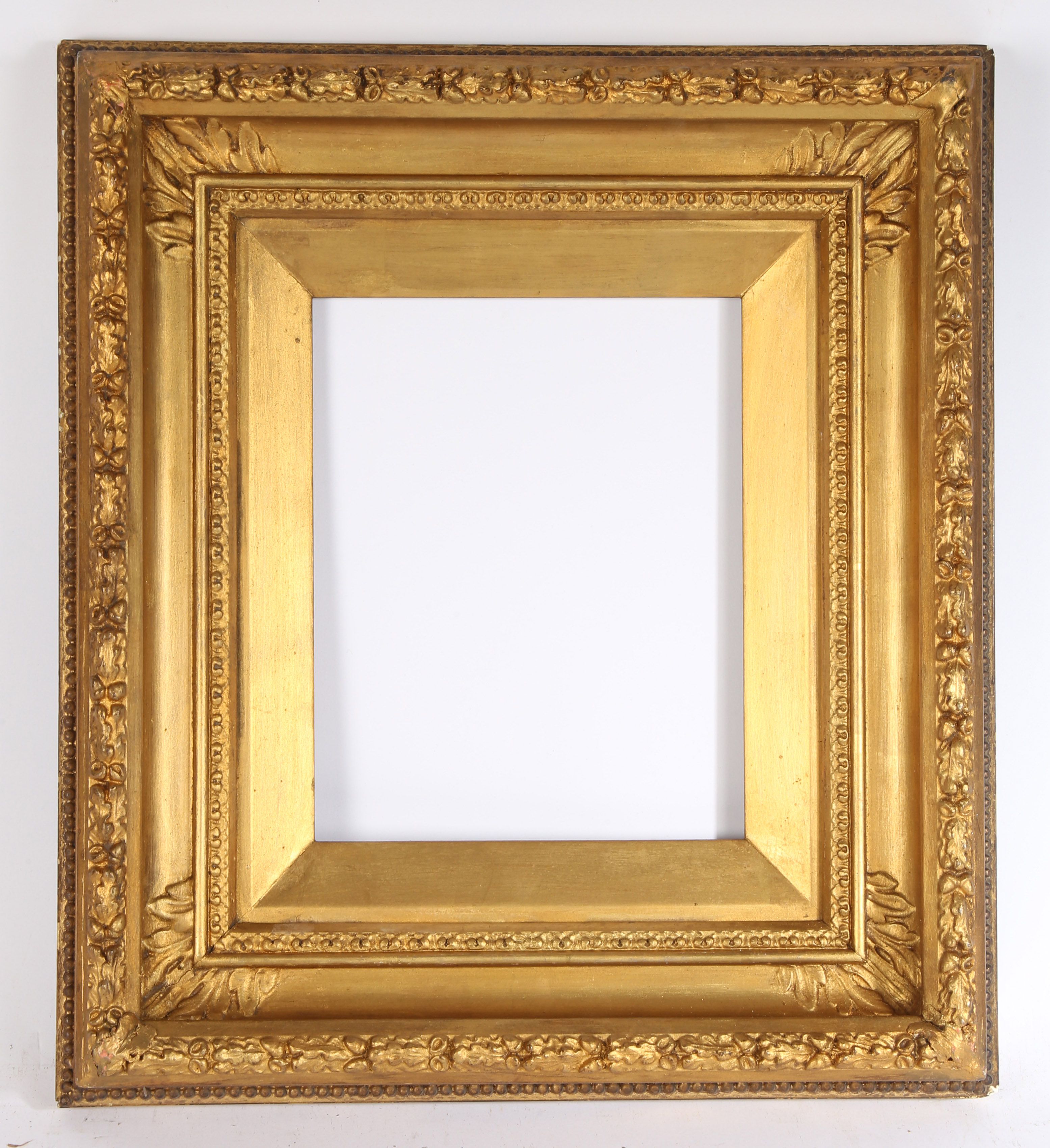 19th century straight picture frame with acanthus leaf corners - rebate size  10in x 8in - Image 6 of 9