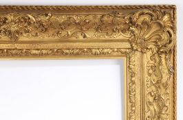 19th century English pattern picture frame with intricate centres and corners - rebate size 22in x