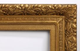 19th century English heavily moulded floral picture frame - rebate size 27in x 20in