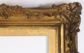 19th century English picture frame with deep swept corners and centres - rebate size 11in x 8.5in