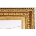 19th century English straight pattern picture frame with acanthus leaf corners - rebate size 14in