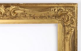 19th century English swept picture frame with centres and corners - rebate size 30in x 25in