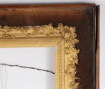 19th century Victorian box frame with velvet back - rebate size 13.5in x 11.5in