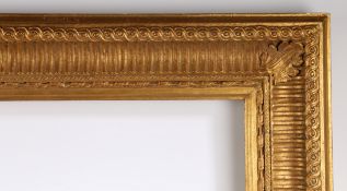 20th century straight fluted Bourlet picture frame -rebate size 43in x 28in