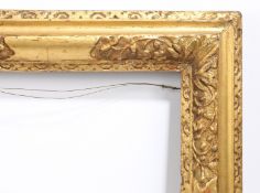 18th century English Lely carved picture frame with panels - rebate size 27in x 21in