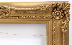 19th century picture frame with swept corners and centres - rebate size 18inx 16in