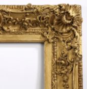 19th century heavily patterned swept picture frame with corners and centres - rebate size 24in x