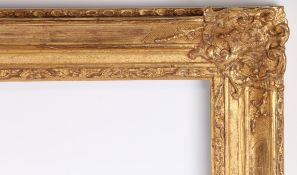 20th century large straight picture frame with centres and corners - rebate size 48in x 40in