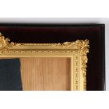 19th century Victorian box frame with velvet back - rebate size  16in x 14in