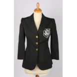 An Alexander McQueen wool single breasted blazer with gold buttons and embroidered wirework