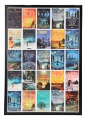 A framed poster of ‘The Seven Sisters’ international covers, 59cm x 84cm