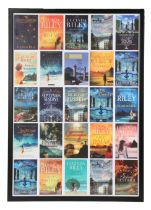 A framed poster of ‘The Seven Sisters’ international covers, 59cm x 84cm